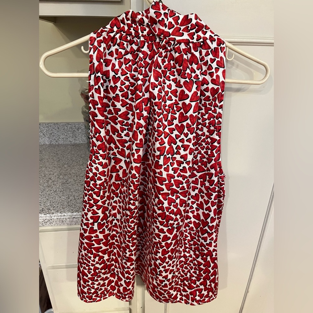 LOFT Red Heart Print Halter Top - Picture 6 of 6